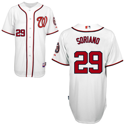 Rafael Soriano #29 MLB Jersey-Washington Nationals Men's Authentic Home White Cool Base Baseball Jersey